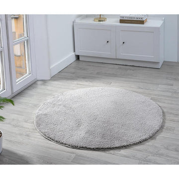 Washable Comfy Plain CMF00 Dark Grey Round Rug-Desire Rugs-Rug Love - The Most Loved Rug Store